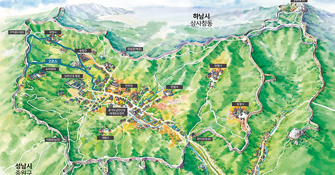 남한산성 탐방로 2코스 지도 이미지
